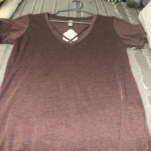 Burgundy cross tee